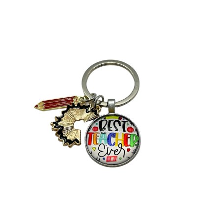 keychain best teacher with red pensil and blackscraper2